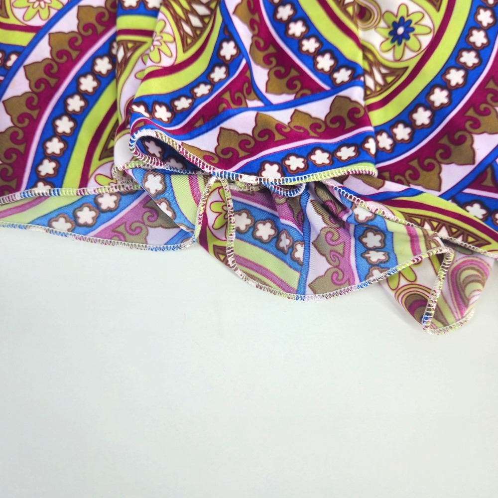 Btg y2k Multicolor Paisley Mandala Print Handkerchief Hem Asymmetrical Skirt Sm - Picture 8 of 10